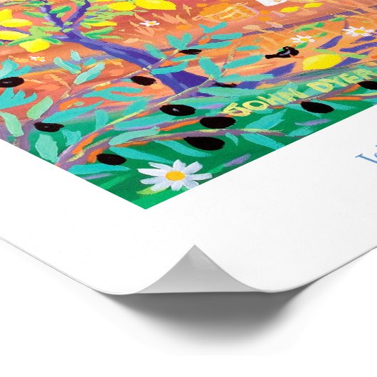 Art Poster: Liebliche Lemons in Ligurien, Italien Poster (Ecke)