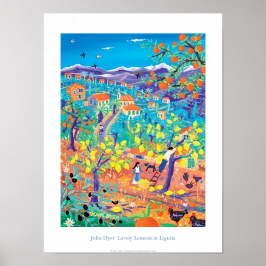 Art Poster: Liebliche Lemons in Ligurien, Italien Poster (Vorne)