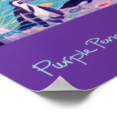 Art Poster: Lila Pinguin-Party im Zoo Poster (Ecke)