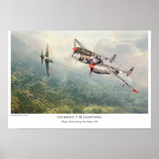 Art Poster "Lockheed P-38 Lightning " (Vorne)
