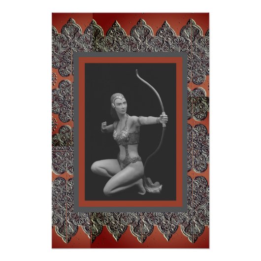 Art Poster mit Goddess Artemis (Vorderseite)