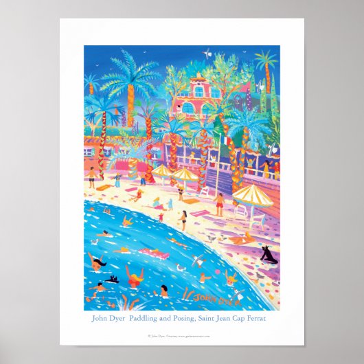 Art Poster: Paddling & Posing, Cap Ferrat, Frankre Poster (Vorne)