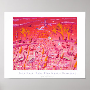 Art Poster: Ruby Flamingoes, Camargue, Frankreich Poster