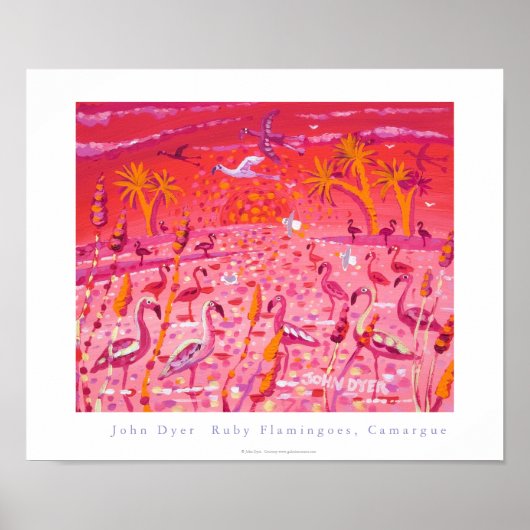 Art Poster: Ruby Flamingoes, Camargue, Frankreich Poster (Vorne)