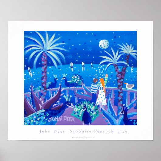 Art Poster: Sapphire Peacock Liebe, Côte d'Azur Poster (Vorne)