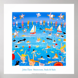 Art Poster: Schwimmer, Siegel und Segel. Poster