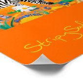 Art Poster: Stripy Safari Sonnenuntergang im Zoo Poster (Ecke)