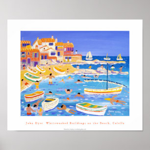 Art Poster: Whitewash Gebäude, Calella, Spanien Poster