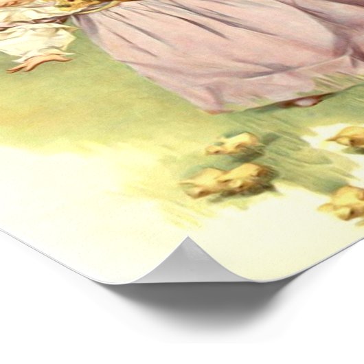 Art Print by Maud Humphrey Girl with Chicks Poster (Ecke)