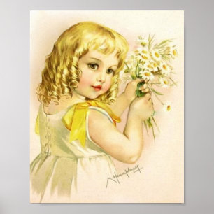 Art Print by Maud Humphrey Girl Yellow Dress Poster