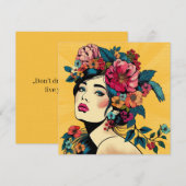 Art Print Card Frau mit Blume Kranz (Vorne/Hinten)