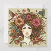 Art Print Card Vogelgesang im Herbst (Vorderseite)