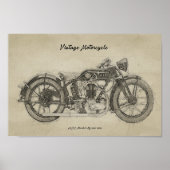 Art Print Classic Motorrad Poster (Vorne)