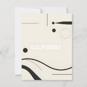 Art Print in Kalifornien - Einmalige Buchstaben Postkarte
