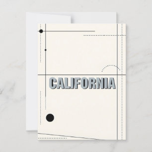 Art Print in Kalifornien - Einmalige Buchstaben Postkarte