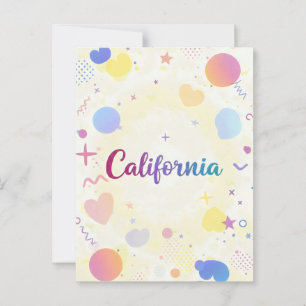 Art Print in Kalifornien - Einmalige Buchstaben Postkarte