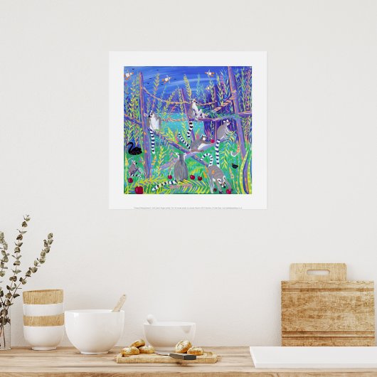 Art Print: Kirry Picking Lemurs. Ring gezähmt Poster (Küche)