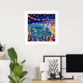Art Print: Lanterns & Lights, Mousehole, Cornwall Poster (Heimbüro)