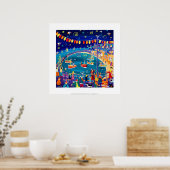 Art Print: Lanterns & Lights, Mousehole, Cornwall Poster (Küche)