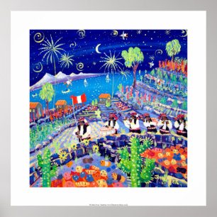 Art Print: Pachamama Pipers, Peru. Isla Taquile Poster