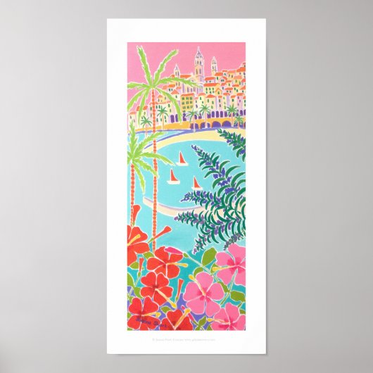 Art Print: Segeln in der Bucht, Menton, Frankreich Poster (Vorne)