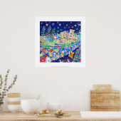 Art Print: Tropical Blue Night Tresco. Poster (Küche)