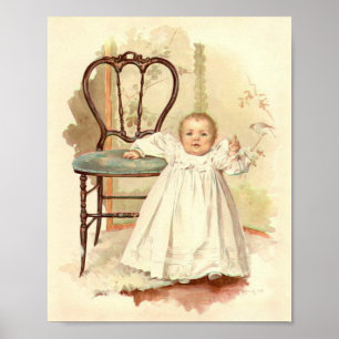 Art Print von Maud Humphrey Baby's First Step Poster