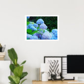 Art Prints Decorative Blue Hydrangea Blume Flora Poster (Heimbüro)