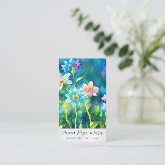 *~* Art QR Lotus Water Lily FlowersAP67 Visitenkarte (Stehend Vorderseite)