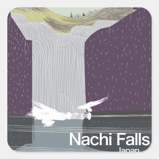 Art-Reiseplakat Nachi Fall-Japans Vintages Quadratischer Aufkleber