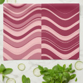 Art Retro Deep Red and Pink Wave Abstrakt Handtuch (Gefaltet)
