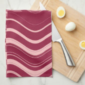 Art Retro Deep Red and Pink Wave Abstrakt Handtuch (Viertel Falte)