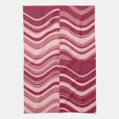 Art Retro Deep Red and Pink Wave Abstrakt Handtuch (Vertikal)