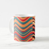 Art Retro Farbenfrohe Welle Abstrakt Kaffeetasse (Vorderseite Links)
