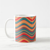Art Retro Farbenfrohe Welle Abstrakt Kaffeetasse (Links)
