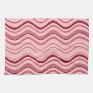 Art Retro Pink Wave Abstrakt Küchentuch