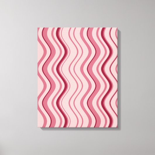 Art Retro Pink Wave Abstrakt Leinwanddruck (Vorderseite)