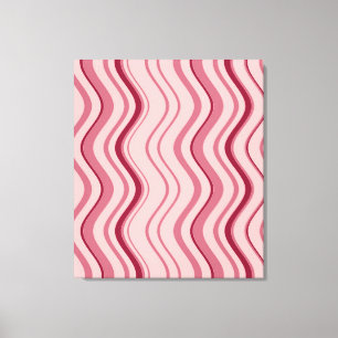Art Retro Pink Wave Abstrakt Leinwanddruck