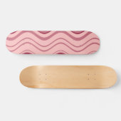 Art Retro Pink Wave Abstrakt Skateboard (Horizontal)