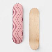 Art Retro Pink Wave Abstrakt Skateboard (Vorderseite)