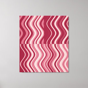Art Retro Rosa Wave Abstrakt Leinwanddruck