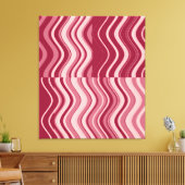 Art Retro Rosa Wave Abstrakt Leinwanddruck (Insitu (Wohnzimmer))