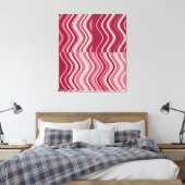 Art Retro Rosa Wave Abstrakt Leinwanddruck (Insitu (Schlafzimmer))