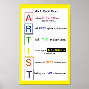 Art Room Rules. Poster