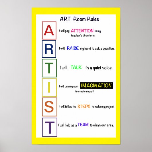 Art Room Rules. Poster (Vorne)