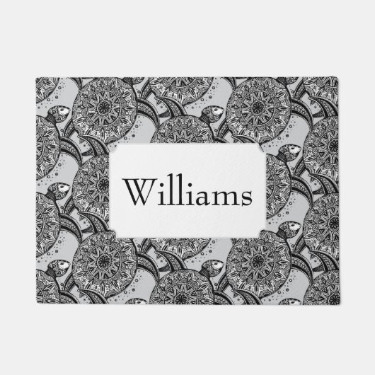 Art-Schildkröte-Muster | addieren Ihren Namen Fußmatte (Vorderseite)