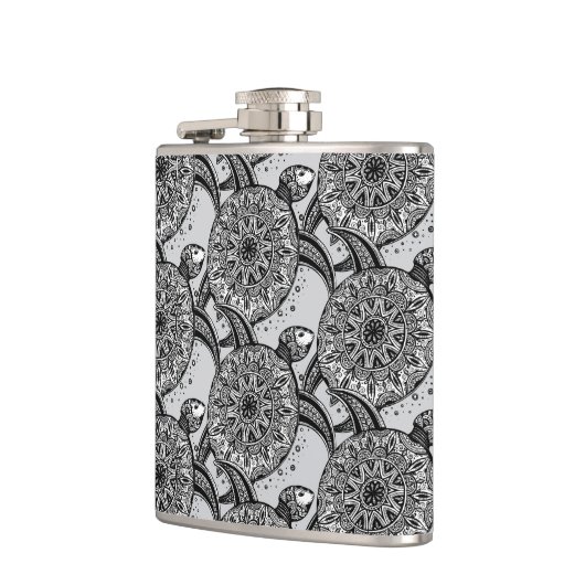 Art-Schildkröte-Muster Flachmann (Links)