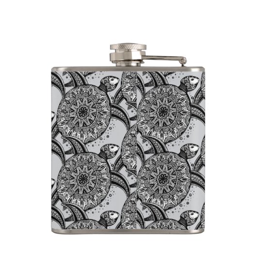 Art-Schildkröte-Muster Flachmann (Rückseite)