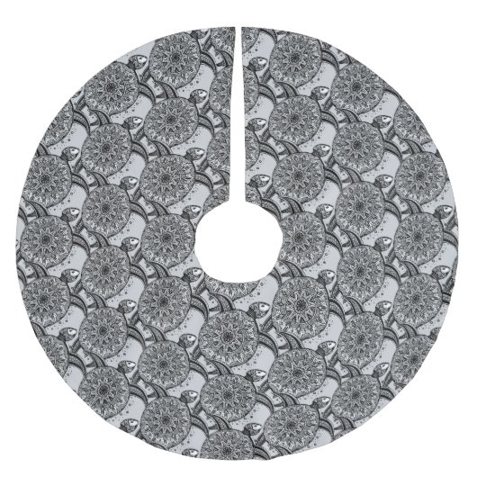 Art-Schildkröte-Muster Polyester Weihnachtsbaumdecke (Vorderseite)