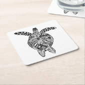 Art-Schildkröte Rechteckiger Pappuntersetzer (angewinkelt)